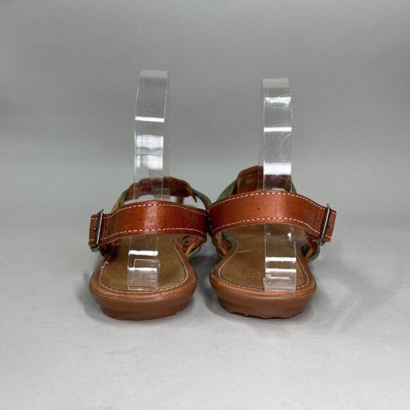 Raramuri Women's Size 9 Brown Colorful Leather Thong Sandals - Picture 5 of 10